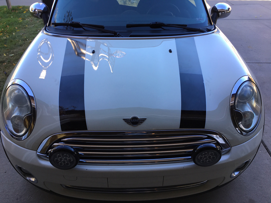 MINI hood detail after Ride and Joy tint and paint work