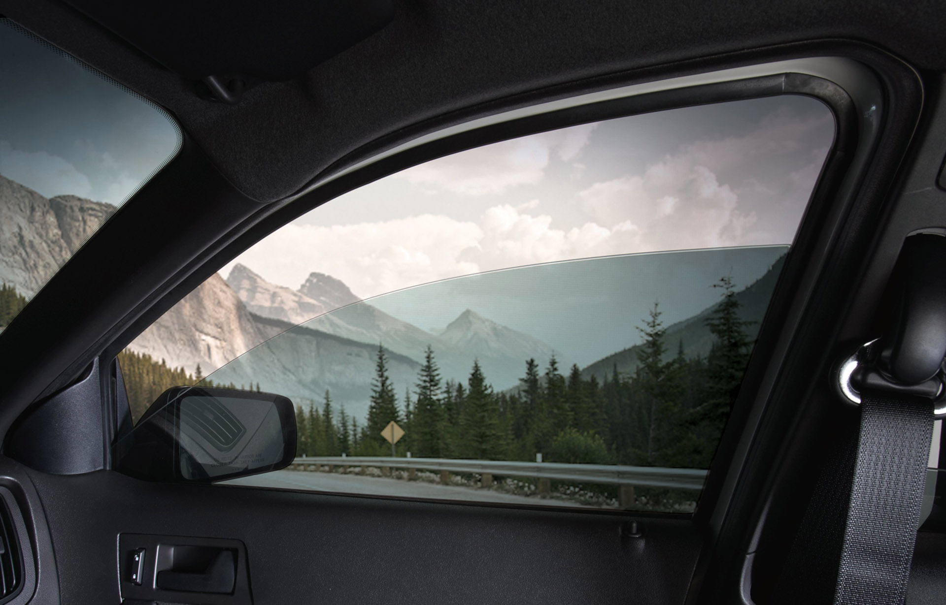 Interior view through freshly installed XPEL ceramic window tint